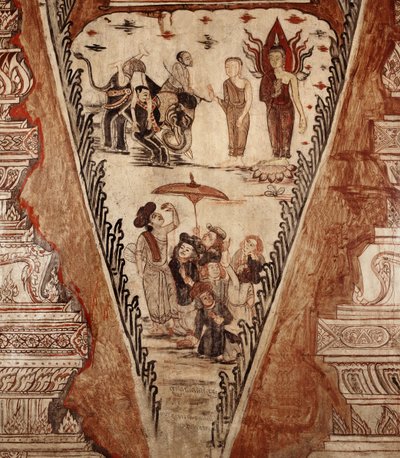 Buddha confounds the heretics (detail), 1734 by Siamese School